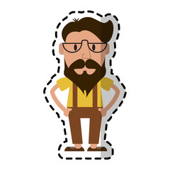 hipster or vintage man cartoon icon image vector illustration design 