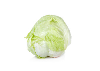 Fototapeta premium fresh Crisphead lettuce or Iceberg lettuce on white background