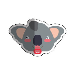 baby koala cartoon head vector icon illustration