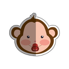 monkey cartoon drawing animal vector icon illustration