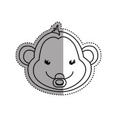 monkey cartoon drawing animal vector icon illustration