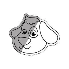 dog cartoon drawing head vector icon illustration