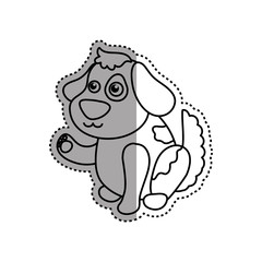 dog cartoon drawing sitting vector icon illustration