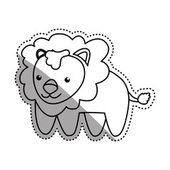 lion infantile cartoon animal vector icon illustration