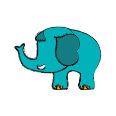 elephant cartoon drawing childish vector icon illustration faceless