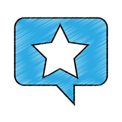 speech bubble with star icon vector illustration design