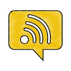 speech bubble with wifi signal icon vector illustration design