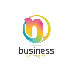 3d Colourful Letter 'n' Logo