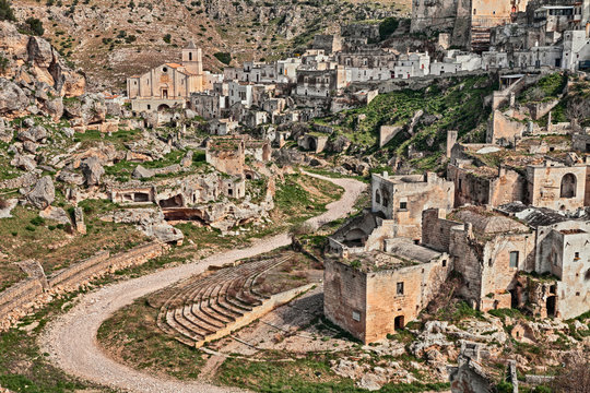 Ginosa, Taranto, Puglia, Italy: landscape of the old town