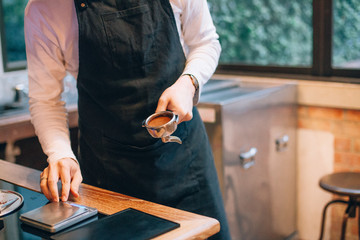 Coffee making by barista