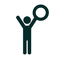 Stick Figure illustration. Attention on water.