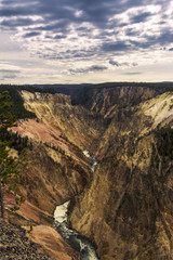 Lower Fall and River viewed from Artist Point, Grand Canyon at Yellowstone