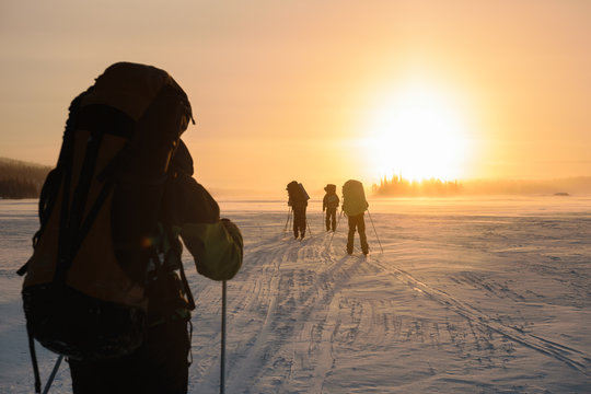 Tourists in Russian Lapland, Kola Peninsula