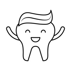 tooth with toothpaste character icon vector illustration design