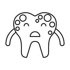 tooth with spots character icon vector illustration design