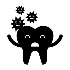 tooth with caries character icon vector illustration design