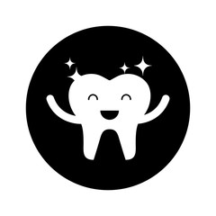 happy healthy tooth character icon vector illustration design