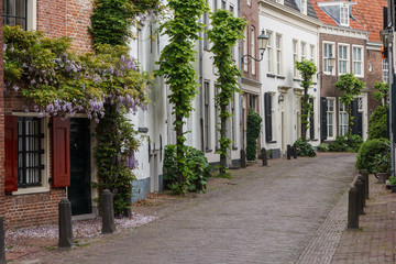 Fototapeta na wymiar Street in the historic old town of Amersfoort, Netherlands