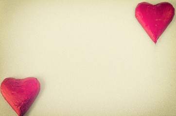 Two hearts at white bright background