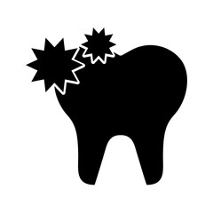 tooth with caries isolated icon vector illustration design