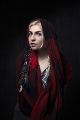 A girl dressed as an American Indian