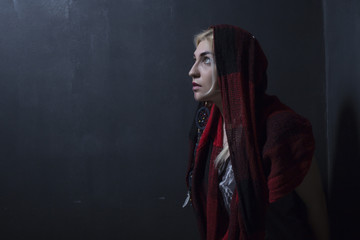 A girl dressed as an American Indian