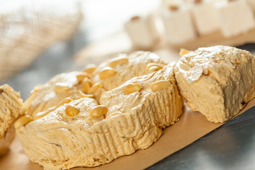 traditional eastern desserts on wooden background