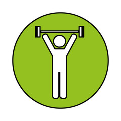 human figure weight lifting vector illustration design