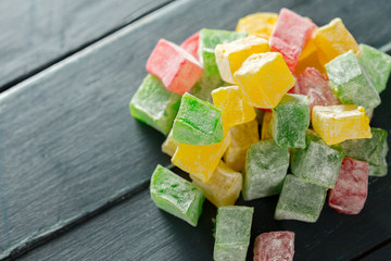 traditional eastern desserts on wooden background
