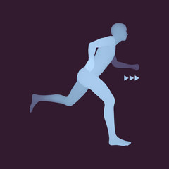 3d Running Man. Design for Sport, Business, Science and Technology.