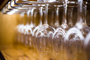 Wine Glasses at a bar