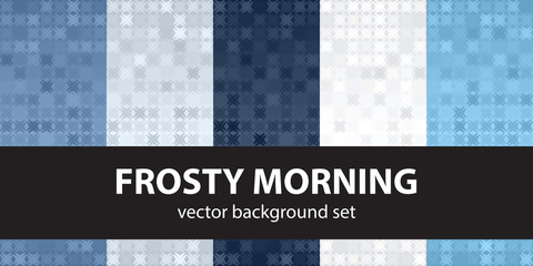 Abstract pattern set "Frosty Morning". Vector seamless backgrounds