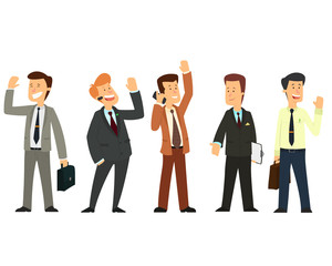 Group of satisfied businessmen
