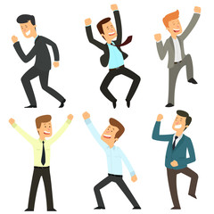 Group of satisfied businessmen.