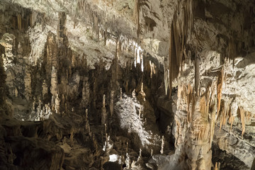 Fototapeta na wymiar Cave stalactites and stalagmites formation