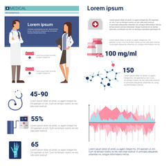 Health Medicine Infographics Information Banner With Copy Space Vector Illustration