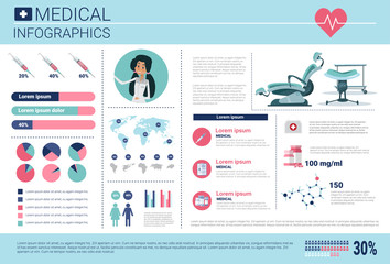 Health Medicine Infographics Information Banner With Copy Space Vector Illustration