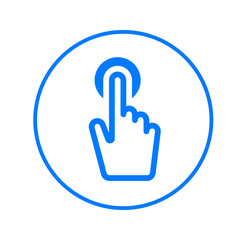 Finger touch screen circular line icon. Round colorful sign. Flat style vector symbol