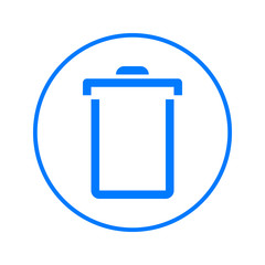 Delete, trash can, recycling bin circular line icon. Round colorful sign. Flat style vector symbol