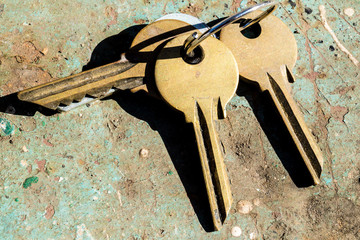 Old keys closeup