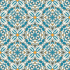 Vector seamless texture. Beautiful colored pattern for design and fashion with decorative elements