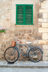 Fototapeta na wymiar Idyllic street scene in Valldemossa on Mallorca island