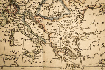 Fototapeta na wymiar アンティークの古地図　ヨーロッパ