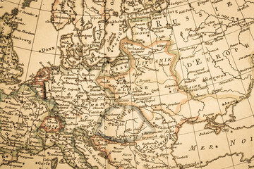 Fototapeta na wymiar アンティークの古地図　北ヨーロッパ 