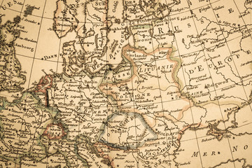 Fototapeta na wymiar アンティークの古地図　北ヨーロッパ 