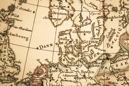 アンティークの古地図　北ヨーロッパ