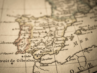 アンティークの古地図　イベリア半島