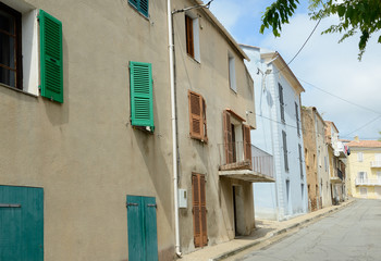 Fototapeta na wymiar Street in the Corsican village Cargese