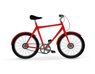 Fototapeta premium red bicycle. EPS.Bicycle on white background.