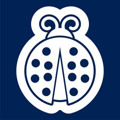Simple Ladybug icon in flat style - Illustration
